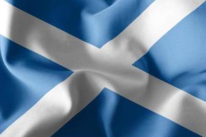 3D illustration flag of Scotland is a region of United Kingdom photo