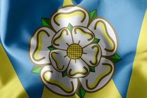 3D illustration flag of West Yorkshire is a county of England photo