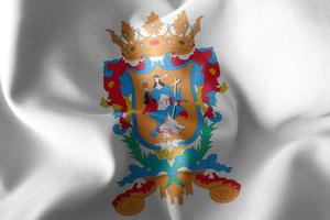 3D illustration flag of Guanajuato is a region of Mexico photo