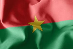 3D rendering illustration closeup flag of Burkina Faso. Waving o photo