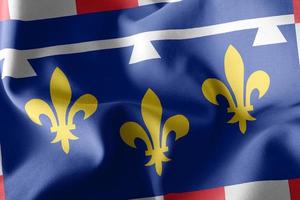 3D illustration flag of Centre-Val de Loire is a region of Franc photo