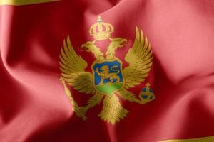 3D rendering illustration flag of Montenegro. Waving on the wind photo