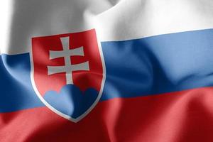 3D rendering illustration flag of Slovakia. Waving on the wind f photo