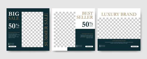 Premium minimalist square advertising social media banner and flyer poster. suitable for use for fashion ads vector