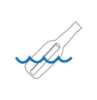 message in a bottle icon vector