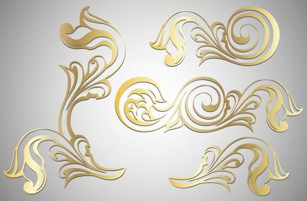 Vector damask vintage baroque scroll ornament swirl. Victorian monogram heraldic shield swirl.Retro floral leaf pattern border foliage antique  acanthus calligraphy engraved tattoo. Tile decor element