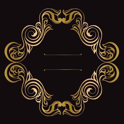 Vector damask vintage baroque scroll ornament swirl. Victorian monogram heraldic shield swirl.Retro floral leaf pattern border foliage antique  acanthus calligraphy engraved tattoo. Tile decor element