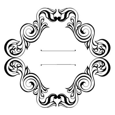 Vector damask vintage baroque scroll ornament swirl. Victorian monogram heraldic shield swirl.Retro floral leaf pattern border foliage antique  acanthus calligraphy engraved tattoo. Tile decor element