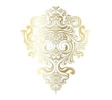 Vector damask vintage baroque scroll ornament swirl. Victorian monogram heraldic shield swirl.Retro floral leaf pattern border foliage antique  acanthus calligraphy engraved tattoo. Tile decor element