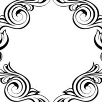 Vector damask vintage baroque scroll ornament swirl. Victorian monogram heraldic shield swirl.Retro floral leaf pattern border foliage antique  acanthus calligraphy engraved tattoo. Tile decor element