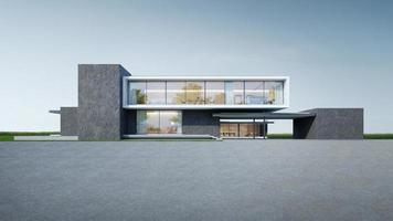 Exterior modern architecture with empty ground.3d rendering photo