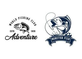 Fishing club emblem logo design. vector