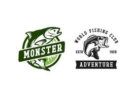 Fishing club emblem logo design.