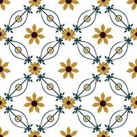 Seamless, repeat pattern,  Fat vector texture, geometric, floral and leaf image.