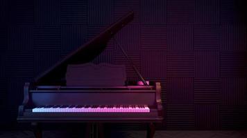piano en sala de práctica renderizado 3d foto