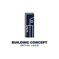 letter I with building object initial vector logo design suitable for real estate and property business