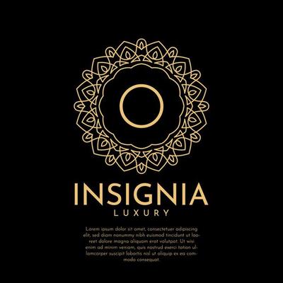 letter O luxurious insignia circle decorative lace vector logo design