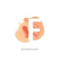 negative letter F with watercolor splash for fashion or beauty care logo, apparel brand, personal branding identity, make up artist or any other company vector