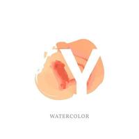 negative letter Y with watercolor splash for fashion or beauty care logo, apparel brand, personal branding identity, make up artist or any other company vector