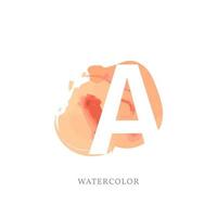 negative letter A with watercolor splash for fashion or beauty care logo, apparel brand, personal branding identity, make up artist or any other company vector