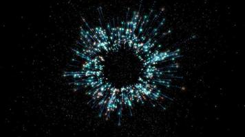 blauwe digitale lijn explosie wetenschap en technologie achtergrond video