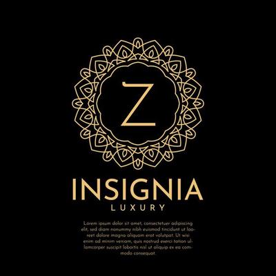 letter Z luxurious insignia circle decorative lace vector logo design