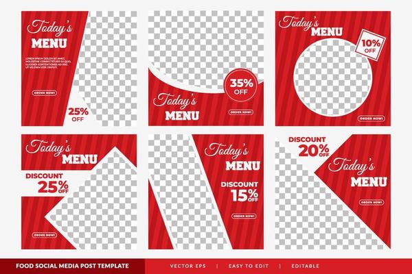 Food social media post design template