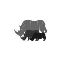 rhino illustration for wildlife day vector