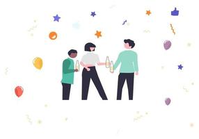 Happy friends celebrating event together vector