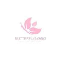 Feminine butterfly logo design vector