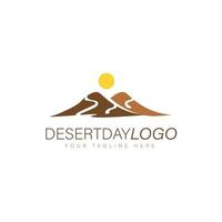 Desert hill logo design illustration icon