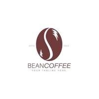 Bean coffee logo design illustration icon vector