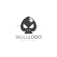 icono de ilustración de diseño de logotipo de calavera de tarjeta vector