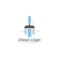 Cleaning brush logo design icon illustration
