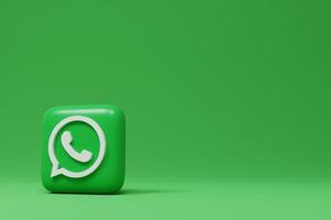 Whatsapp logo on green background. 3d render.