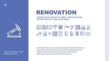 Renovation Home Repair Landing Header Vector