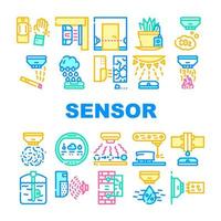 Sensor Electronic Tool Collection Icons Set Vector