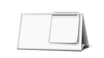 accesorio en blanco de fecha de calendario para vector de mesa