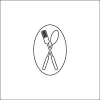 spoon and fork icon vector illustration image