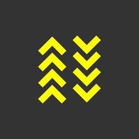 Yellow Arrow icons. vector illustration. Different shape concept, internet button isolated on gray background, graphic design. Collection of modern color style for website, app, web page and interface