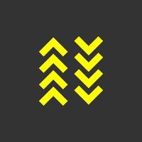 Yellow Arrow icons. vector illustration. Different shape concept, internet button isolated on gray background, graphic design. Collection of modern color style for website, app, web page and interface