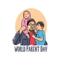 Happy world Parent day Premium Vector