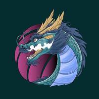 vector premium de ilustración de cabeza de dragón chino