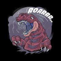 dinosaur t rex roaring Illustration Premium vector