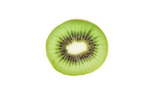 Slice of fresh kiwi fruit isolated on white background photo