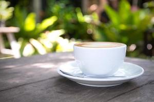 a cup of coffee in coffee shop photo