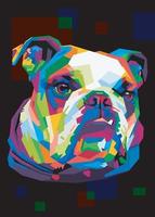 cabeza de perro colorida con un fresco estilo de arte pop aislado. estilo wpap vector