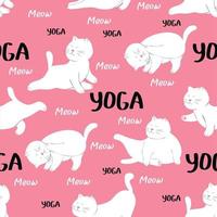 patrones sin fisuras de gatos en pose de yoga vector