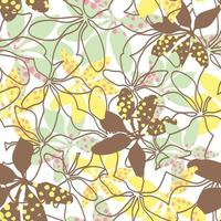 seamless hand drawn abstract orchid flowers pattern background , greeting card or fabric vector