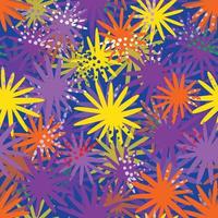 seamless doodle abstact multicolour flowers like a star pattern background , greeting card or fabric vector